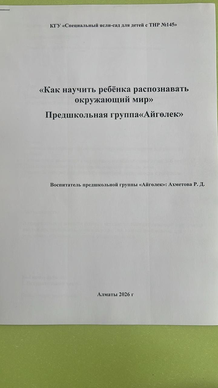 Как научить ребенка распознавать окружающий мир